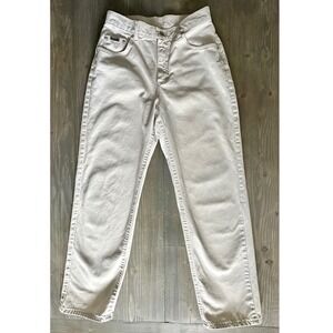 Lee Riveted Jeans Beige Khaki Womens Size 10M Stretch Pockets‎ EUC
